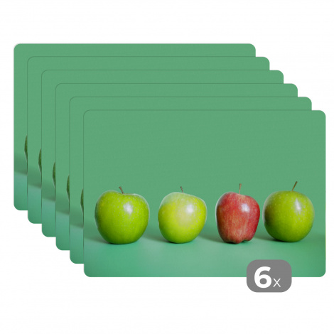 Tischset (6er Set) - Reihe mit verschiedenen Äpfeln - 45x30 cm-1