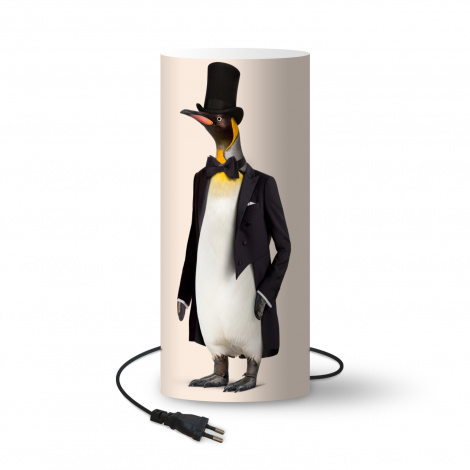 Kinderlamp - Pinguïn - Dier - Hoed - Zwart