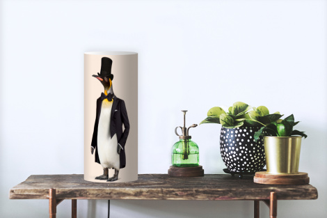 Kinderlamp - Pinguïn - Dier - Hoed - Zwart-thumbnail-3