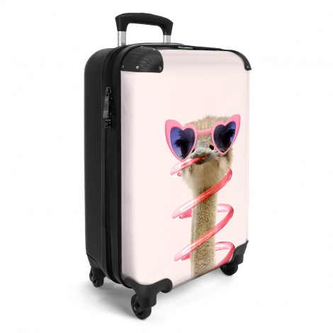 Koffer - Struisvogel roze zonnebril-2
