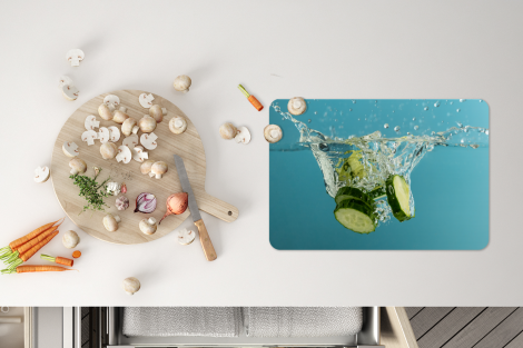 Premium placemats (6 stuks) - Komkommer - Schijf - Water - 45x30 cm-4