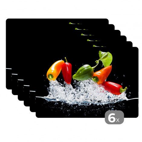 Tischset (6er Set) - Paprika - Wasser - Gemüse - 45x30 cm-1