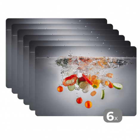 Tischset (6er Set) - Gemüse - Wasser - Gurke - 45x30 cm-1
