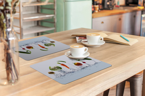 Premium placemats (6 stuks) - Groente - Water - Courgette - 45x30 cm-thumbnail-3