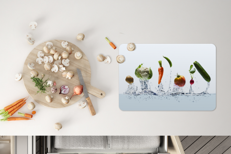 Premium placemats (6 stuks) - Groente - Water - Courgette - 45x30 cm-4