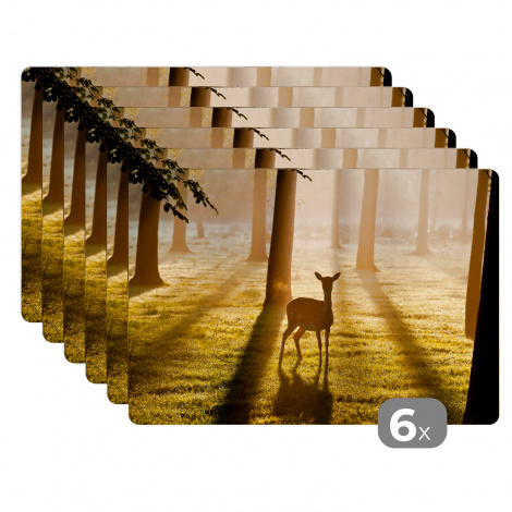 Tischset (6er Set) - Hirsche - Sonne - Bäume - 45x30 cm-thumbnail-1