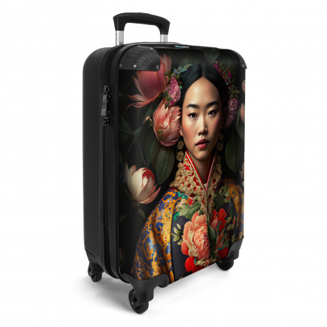 Koffer - Vrouw - Asian - Kimono - Bloemen - Portret-2