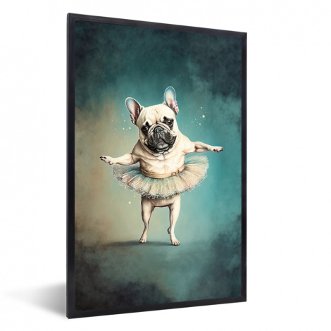 Poster met lijst - Hond - Tutu - Ballet - Abstract - Portret - Staand