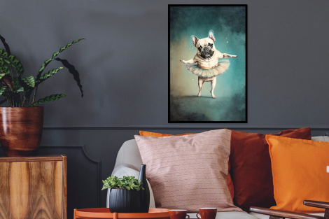 Poster met lijst - Hond - Tutu - Ballet - Abstract - Portret - Staand-thumbnail-2