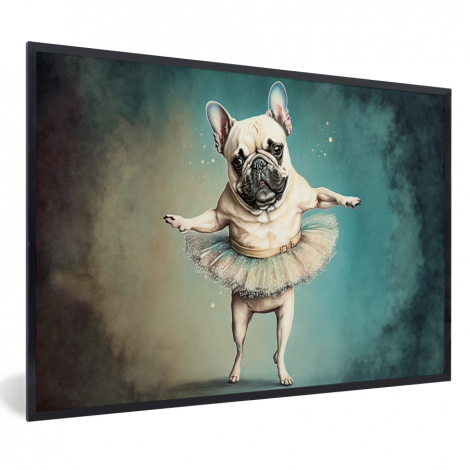 Poster met lijst - Hond - Tutu - Ballet - Abstract - Portret - Liggend