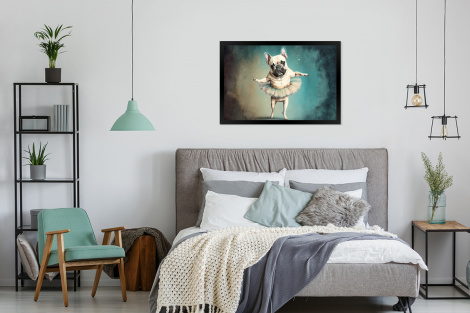 Poster met lijst - Hond - Tutu - Ballet - Abstract - Portret - Liggend-4