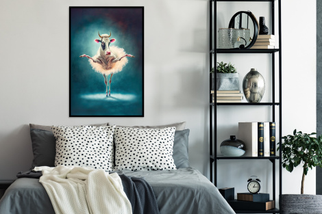 Poster met lijst - Koe - Rok - Ballet - Dieren - Portret - Staand-4
