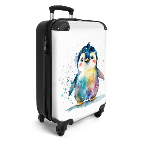 Kinderkoffer - Pinguïn met waterverf-2