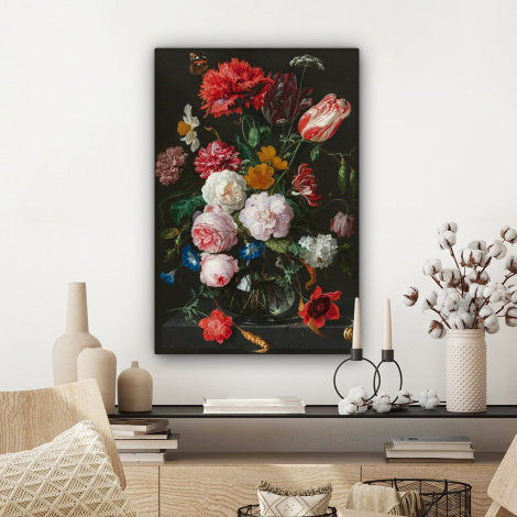 Canvas schilderij - Stilleven met bloemen in een glazen vaas - Jan Davidsz. de Heem-3