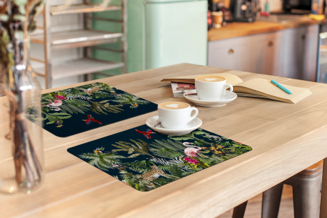Premium placemats (6 stuks) - Jungle - Planten - Dieren - 45x30 cm-3