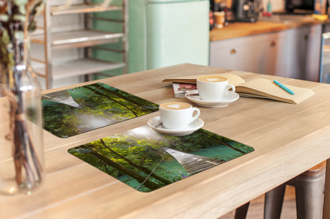 Premium placemats (6 stuks) - Jungle - Water - Brug - 45x30 cm-thumbnail-3