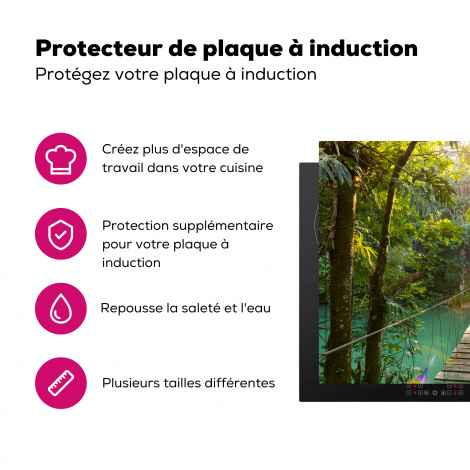 Protège-plaque à induction - Jungle - Eau - Pont - Nature - Plantes-3