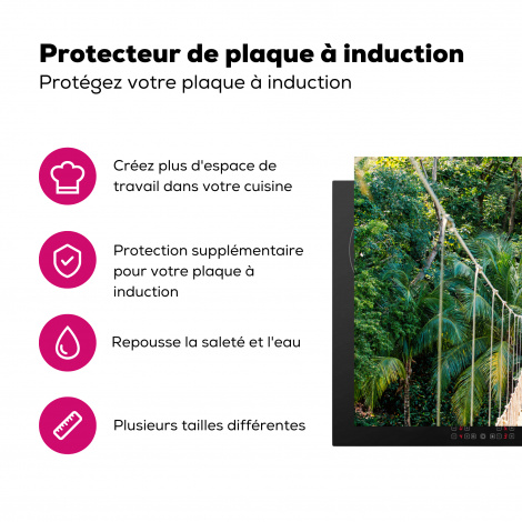 Protège-plaque à induction - Jungle - Palmier - Pont - Nature - Plantes-3