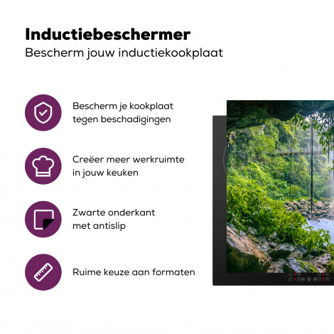 Inductiebeschermer - Jungle - Regenwoud - Water - Waterval - Planten-3