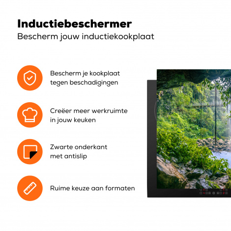Inductiebeschermer - Jungle - Regenwoud - Water - Waterval - Planten-3