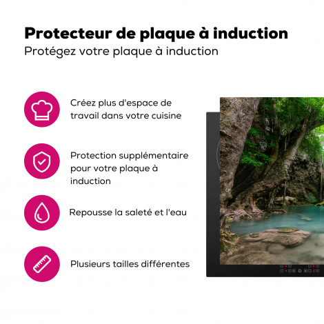 Protège-plaque à induction - Jungle - Chute d'eau - Plantes - Eau - Nature-3