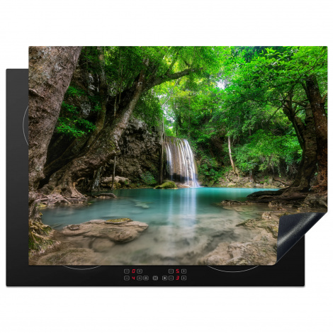 Herdabdeckplatte - Dschungel - Wasserfall - Pflanzen - Wasser - Natur