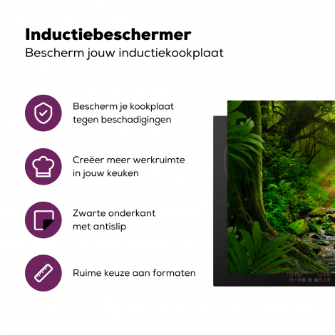 Inductiebeschermer - Jungle - Water - Bladeren - Zon - Natuur-3