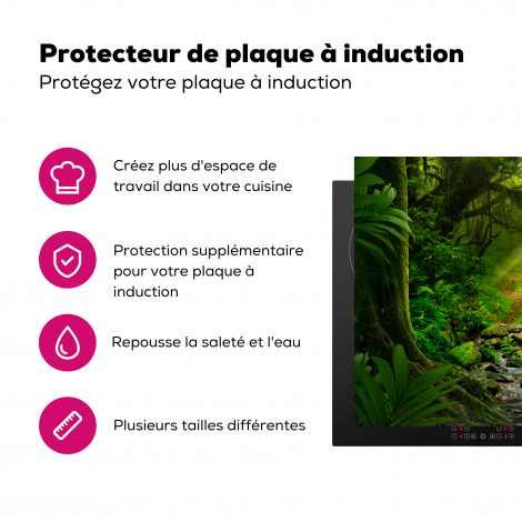 Protège-plaque à induction - Jungle - Eau - Feuilles - Soleil - Nature-3