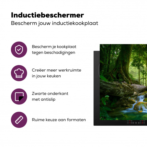 Inductiebeschermer - Jungle - Stenen - Water - Natuur - Planten-3