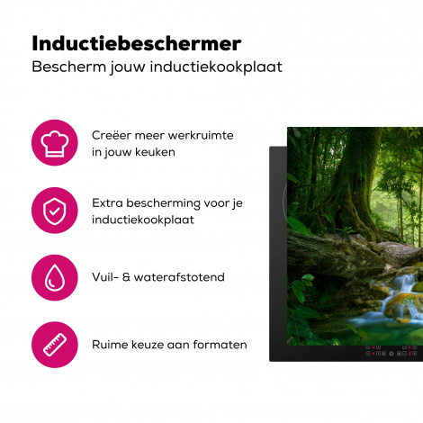 Inductiebeschermer - Jungle - Stenen - Water - Natuur - Planten-3