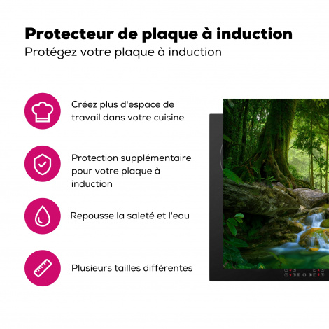 Protège-plaque à induction - Jungle - Pierres - Eau - Nature - Plantes-3