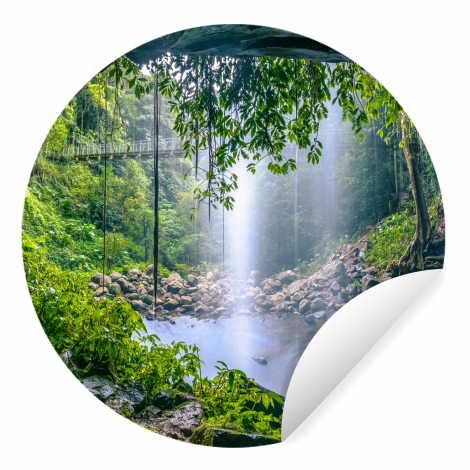 Behangcirkel - Jungle - Regenwoud - Water - Waterval - Planten-thumbnail-1