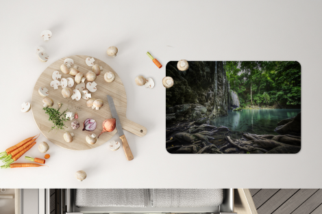 Premium placemats (6 stuks) - Erawan waterval in jungle - 45x30 cm-4