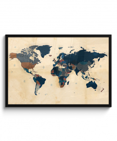 Wereldkaart voor kinderen (Duits) van Kidz Collection als poster, canvas print en meer