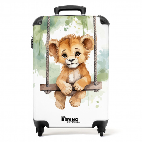 Koffer - Leeuwenwelpje met schommel illustratie