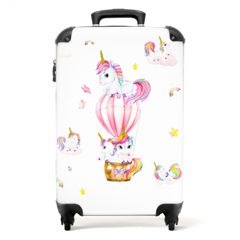 Koffer - Unicorn - Regenboog - Luchtballon - Sterren - Roze - Meiden