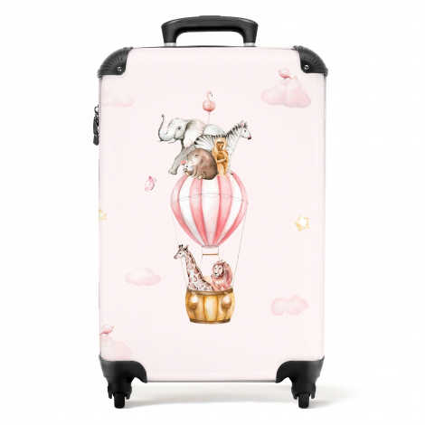 Koffer - Luchtballon - Dieren - Roze - Meisje - Leeuw