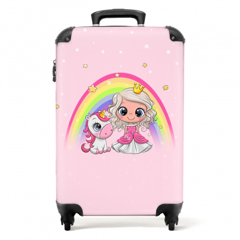 Koffer - Prinses - Unicorn - Regenboog - Roze - Sterren