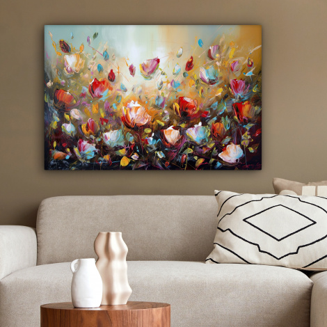 Canvas schilderij - Bloemen - Kunst - Natuur - Olieverf-2