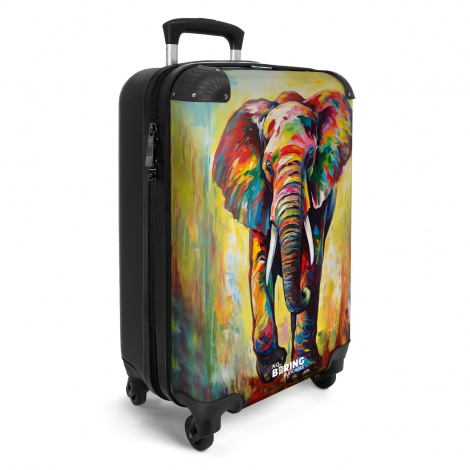 Koffer - Olifant schilderij kleurrijk-2