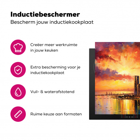 Inductiebeschermer - Wereldstad - Mumbai - Zonsondergang - Kunst-3