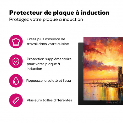 Protège-plaque à induction - Ville mondiale - Mumbai - Coucher de soleil - Art-3