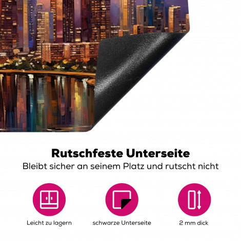 Herdabdeckplatte - Weltstadt - Mumbai - Sonnenuntergang - Kunst-4