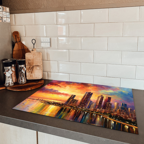 Inductiebeschermer - Wereldstad - Mumbai - Zonsondergang - Kunst-5