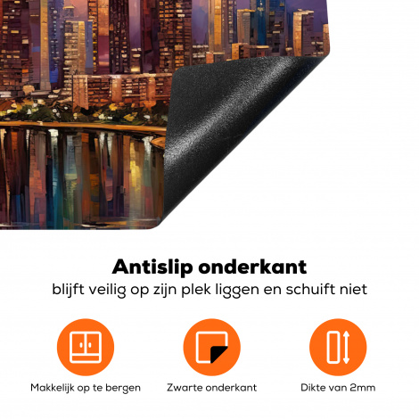 Inductiebeschermer - Wereldstad - Mumbai - Zonsondergang - Kunst-4