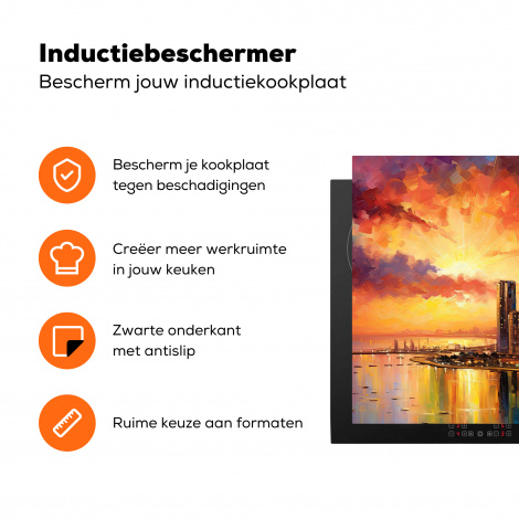 Inductiebeschermer - Wereldstad - Mumbai - Zonsondergang - Kunst-3