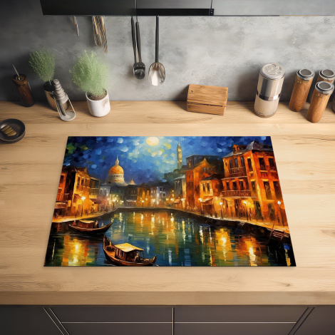 Inductiebeschermer - Bangkok - Gracht - Boot - Nacht-2