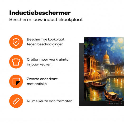 Inductiebeschermer - Bangkok - Gracht - Boot - Nacht-3