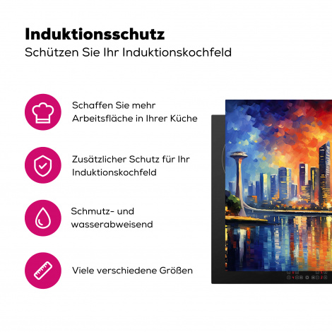 Herdabdeckplatte - Singapur - Architektur - Nacht - Kunst - Städte-3