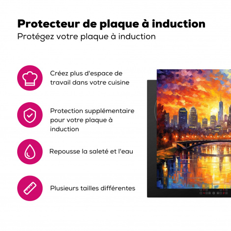 Protège-plaque à induction - Melbourne - Coucher de soleil - Pont - Architecture - Ville-3
